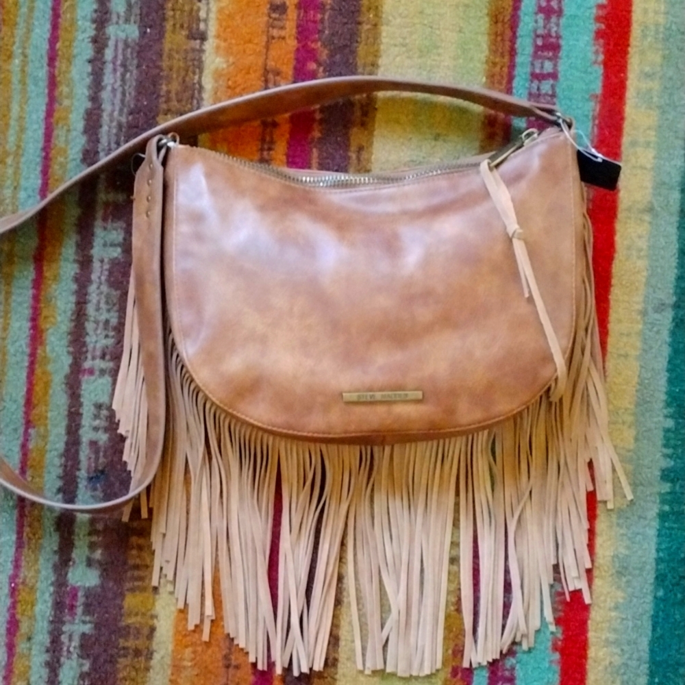 NWT Steve Madden tan suede hobo crossbody bag